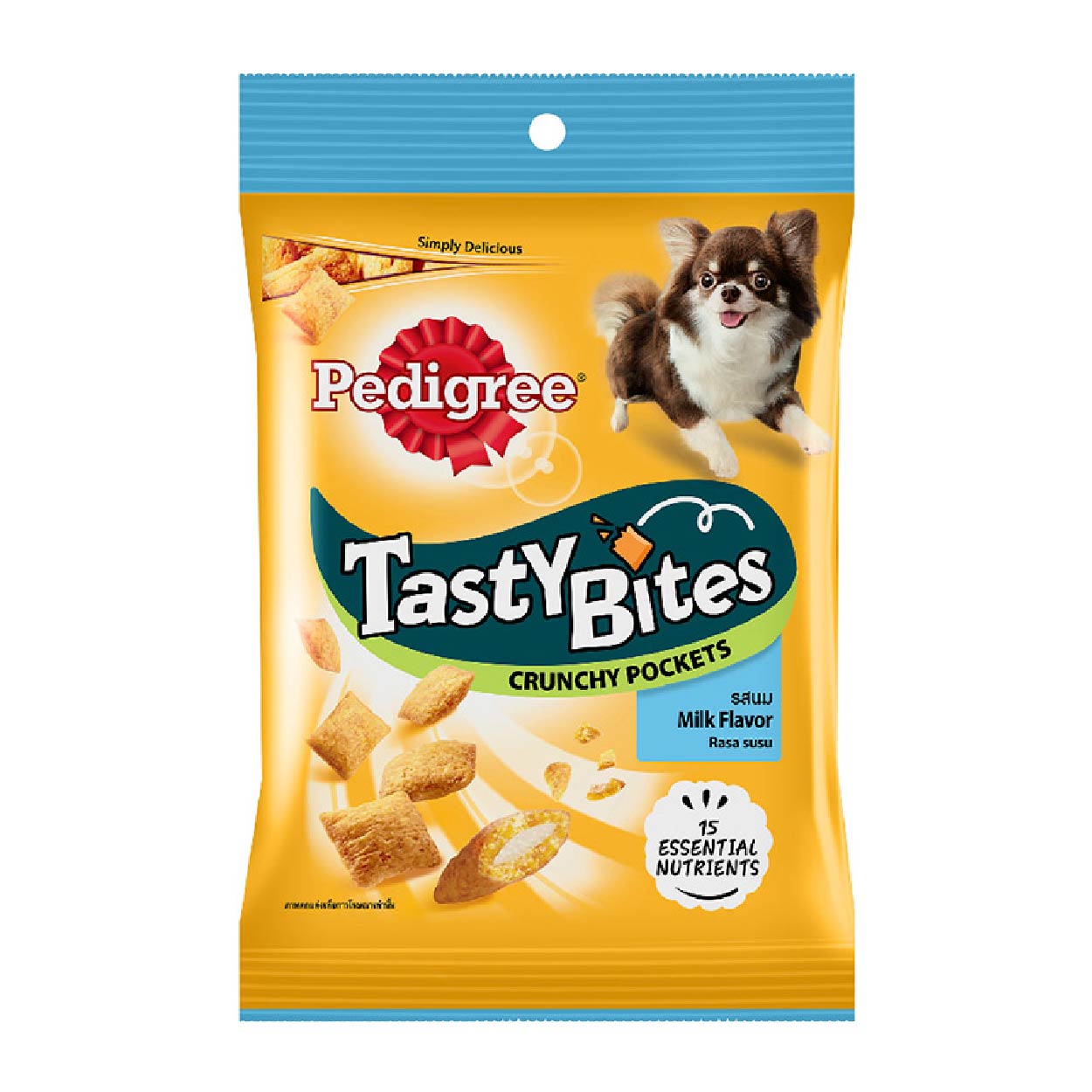 Pedigree Tasty Bites Crunchy Packets Milk Dog Treats 60g