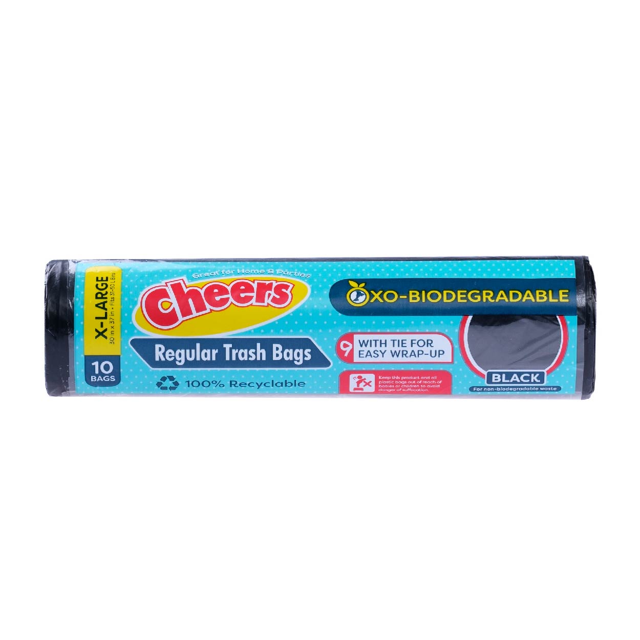 Cheers Oxo-Biodegradable Trash Bags Black XL 10s