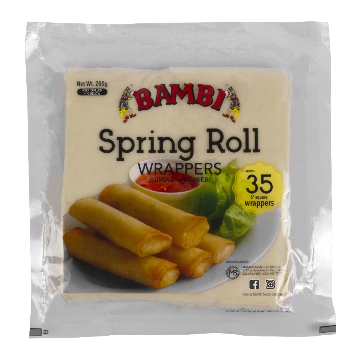 Bambi Spring Roll Wrapper 6 inches 35s 200g