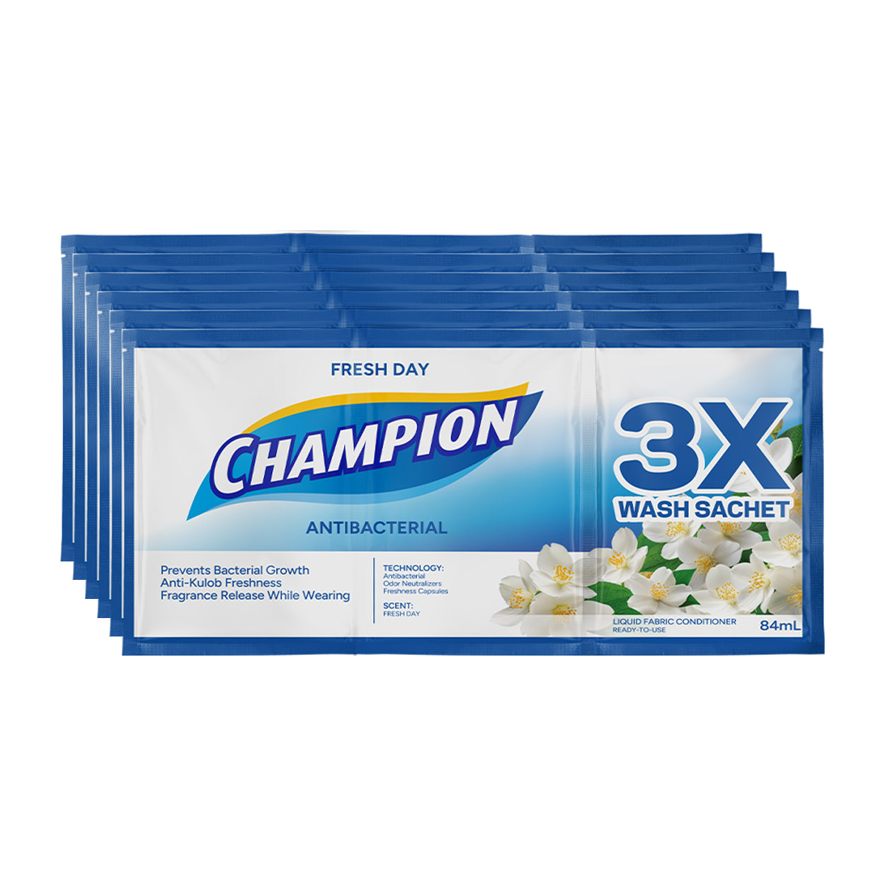Champion Fabric Conditioner Antibacterial Fresh Day 6x84ml