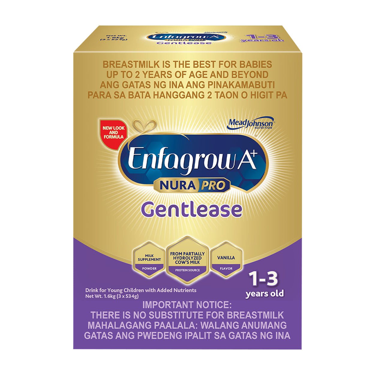 Enfagrow A+ NuraPro Gentlease Milk Powder 1-3 years old 1.6kg