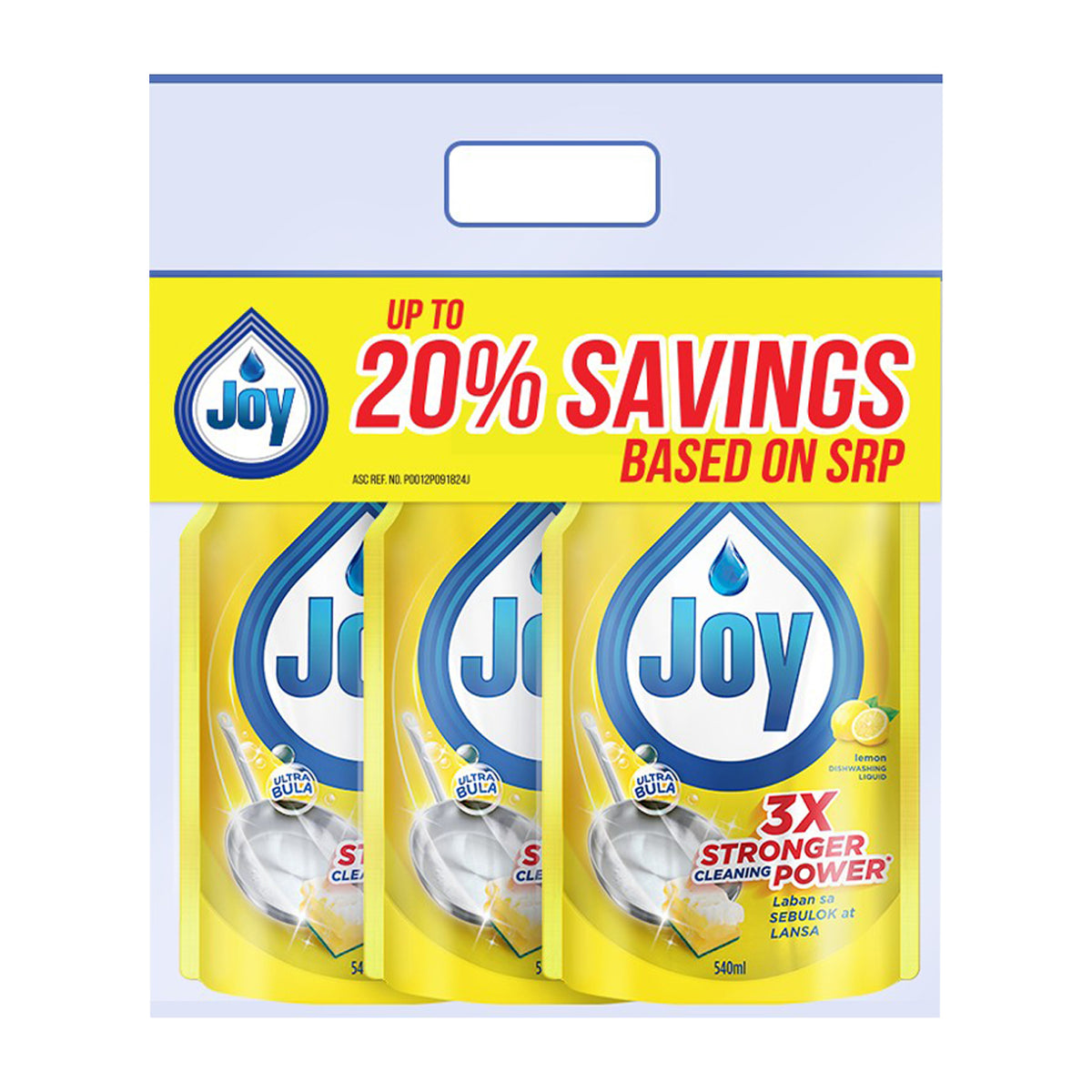 Joy Dishwashing Liquid Lemon Refill 3x540ml SAVE