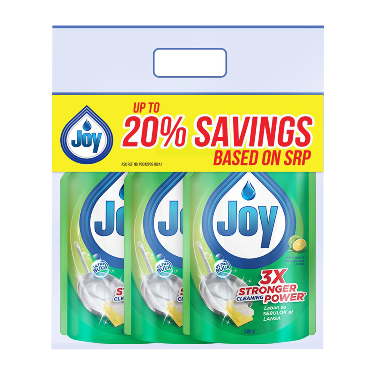 Joy Dishwashing Liquid Kalamansi Refill 3x540ml SAVE