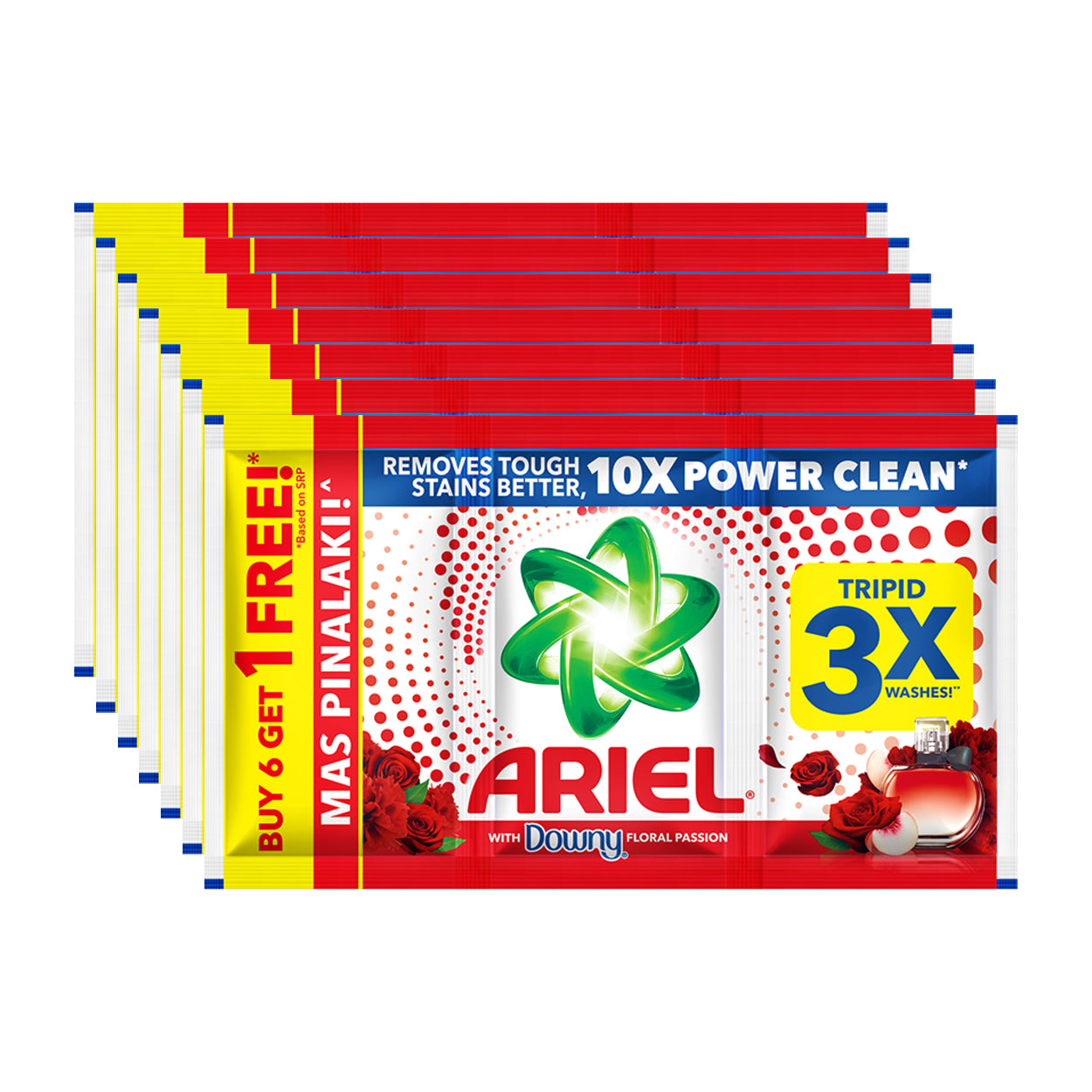 Ariel Laundry Powder with Downy Floral Passion 6x87g + Free