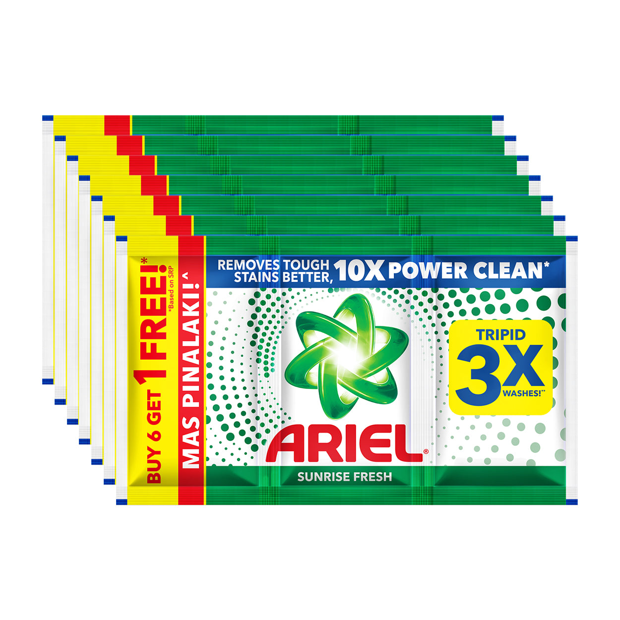 Ariel Laundry Powder Sunrise Fresh 6x90g + Free