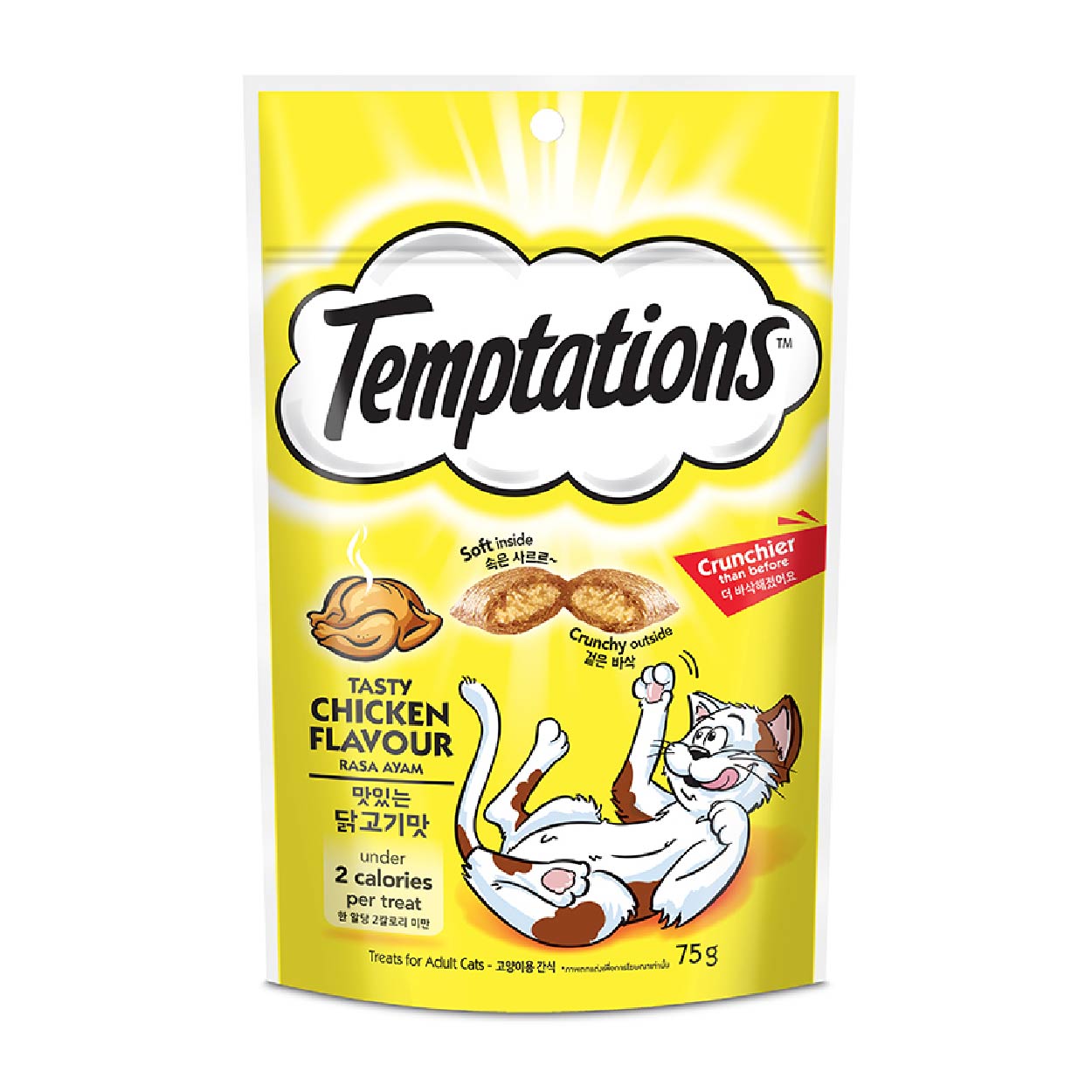 Temptations Tasty Chicken Flavour Adult Cat Treats 75g