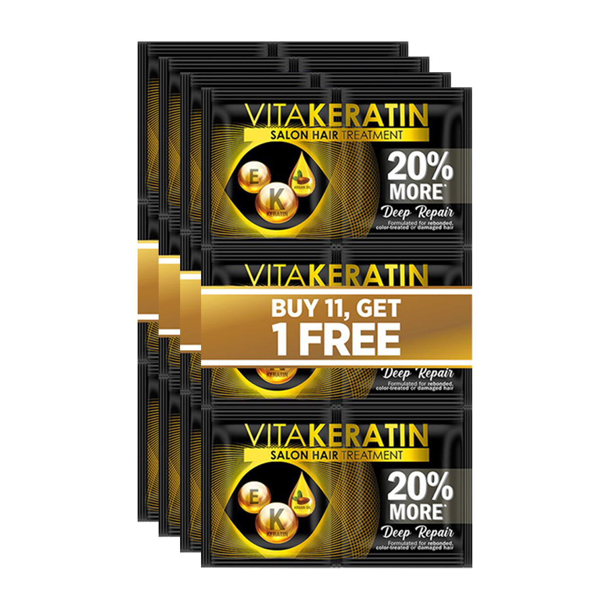 Vita Keratin Salon Hair Treatment Deep Repair 11x24ml + Free