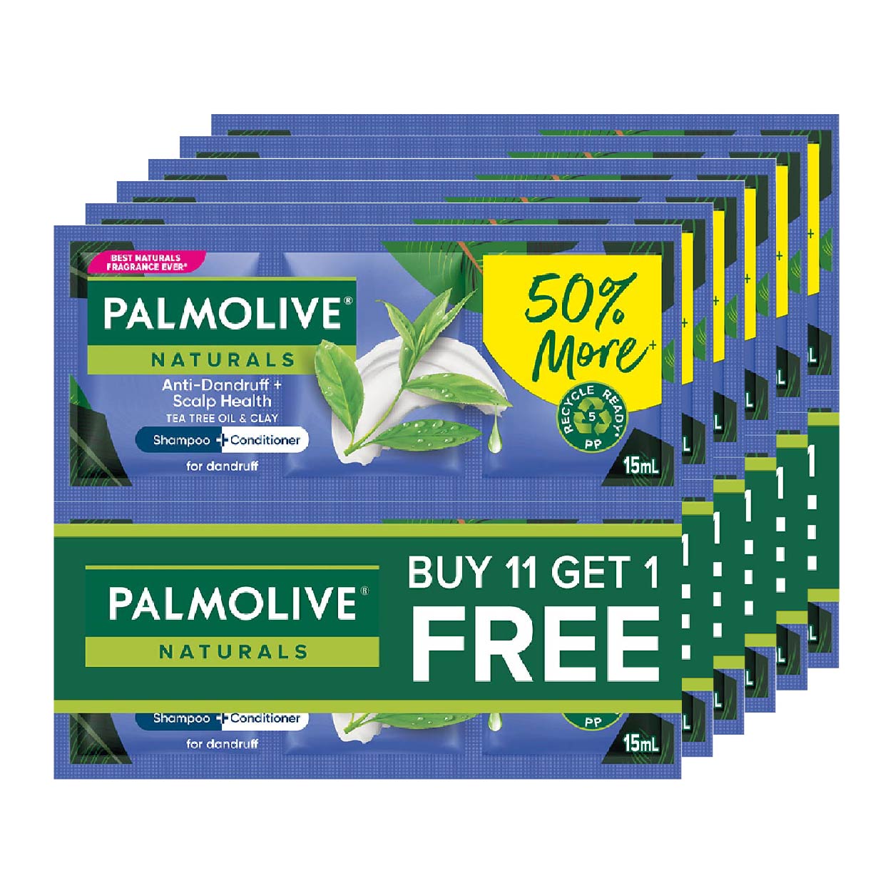 Palmolive Naturals Shampoo AntiDandruff 15ml Buy 11 Get 1 Free