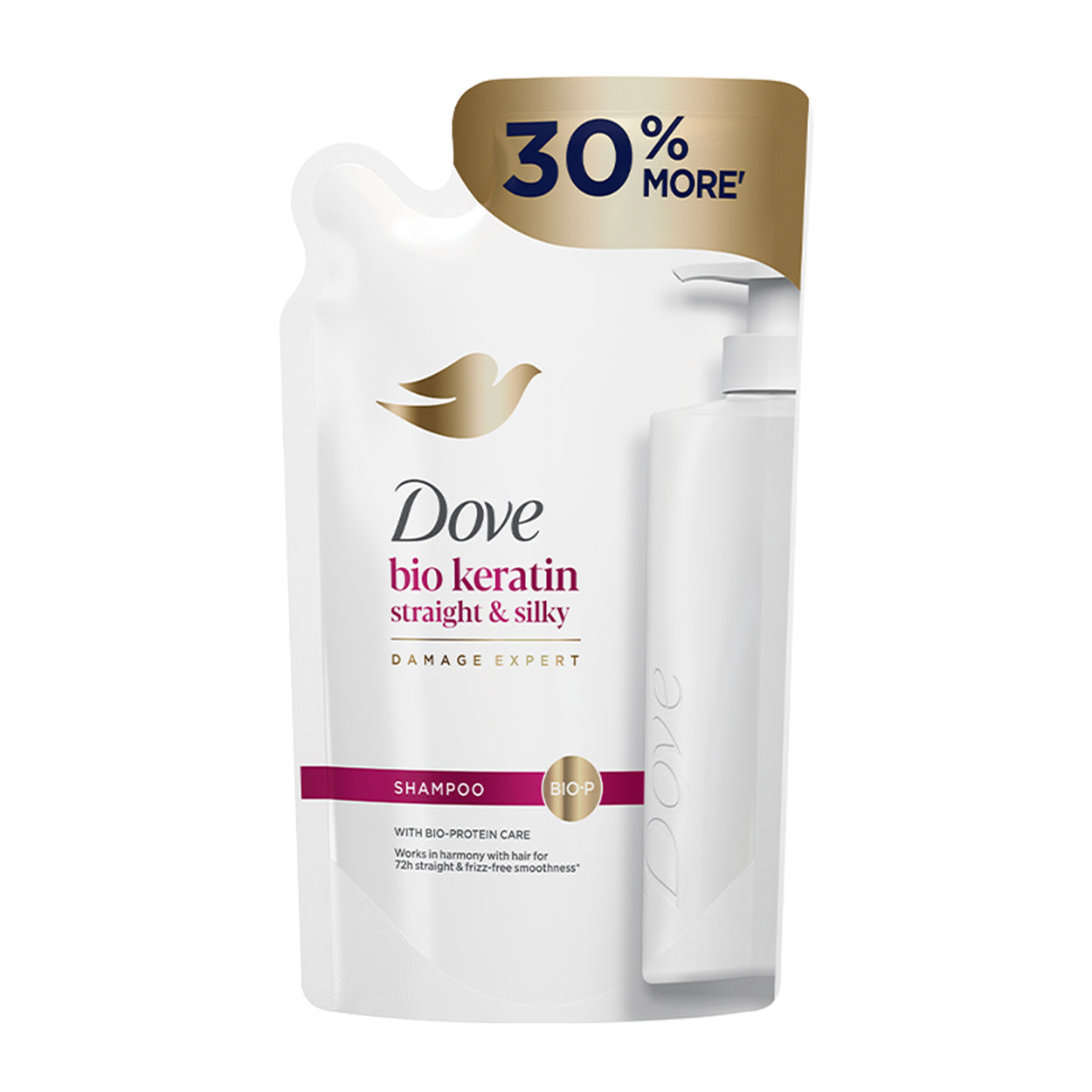 Dove Shampoo Bio Keratin Straight & Silky Pink Refill 650ml