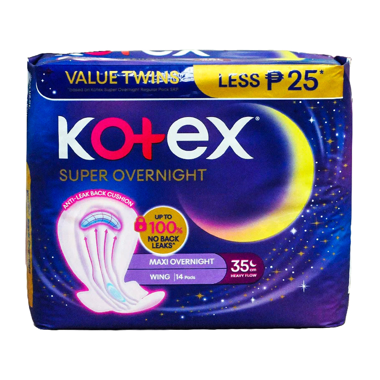 Kotex Super Overnight Heavy Flow Napkin 35cm Wings 2x7s SAVE
