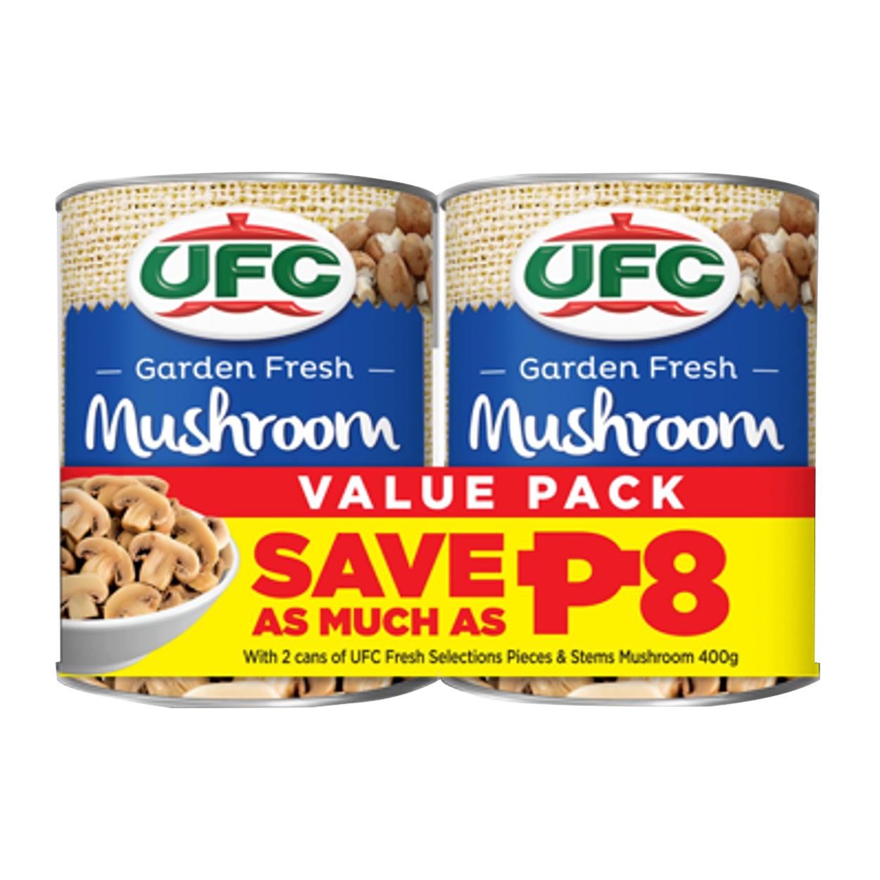 UFC Mushroom Pieces & Stems 2x400g Value Pack Save