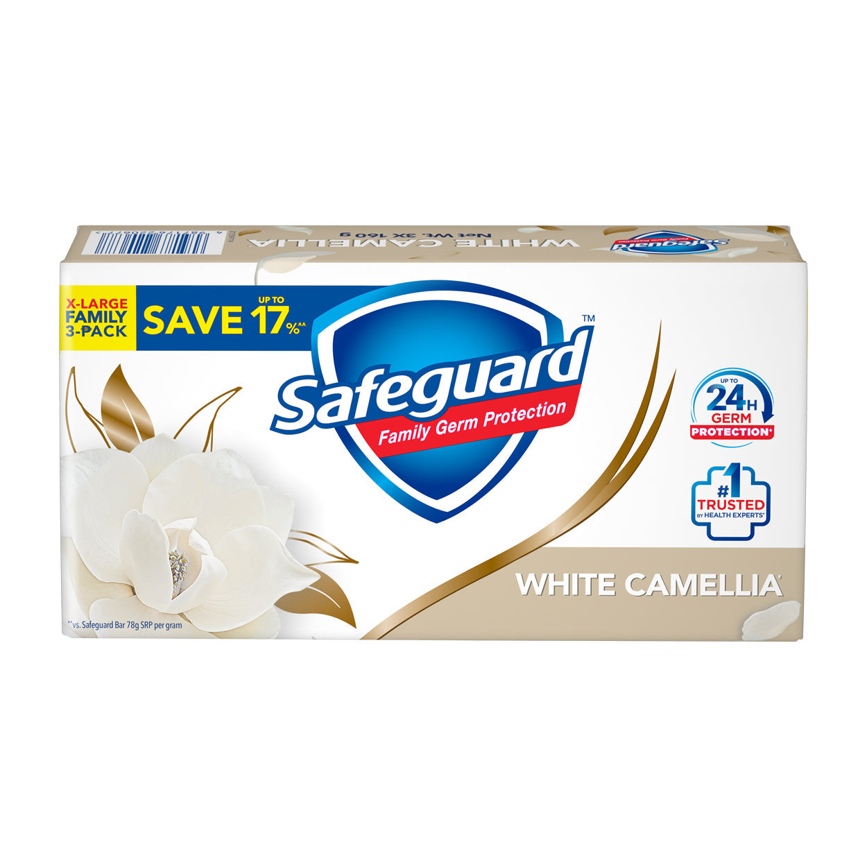 Safeguard Soap White Camellia X-Large Family 3-Pack 3x160g