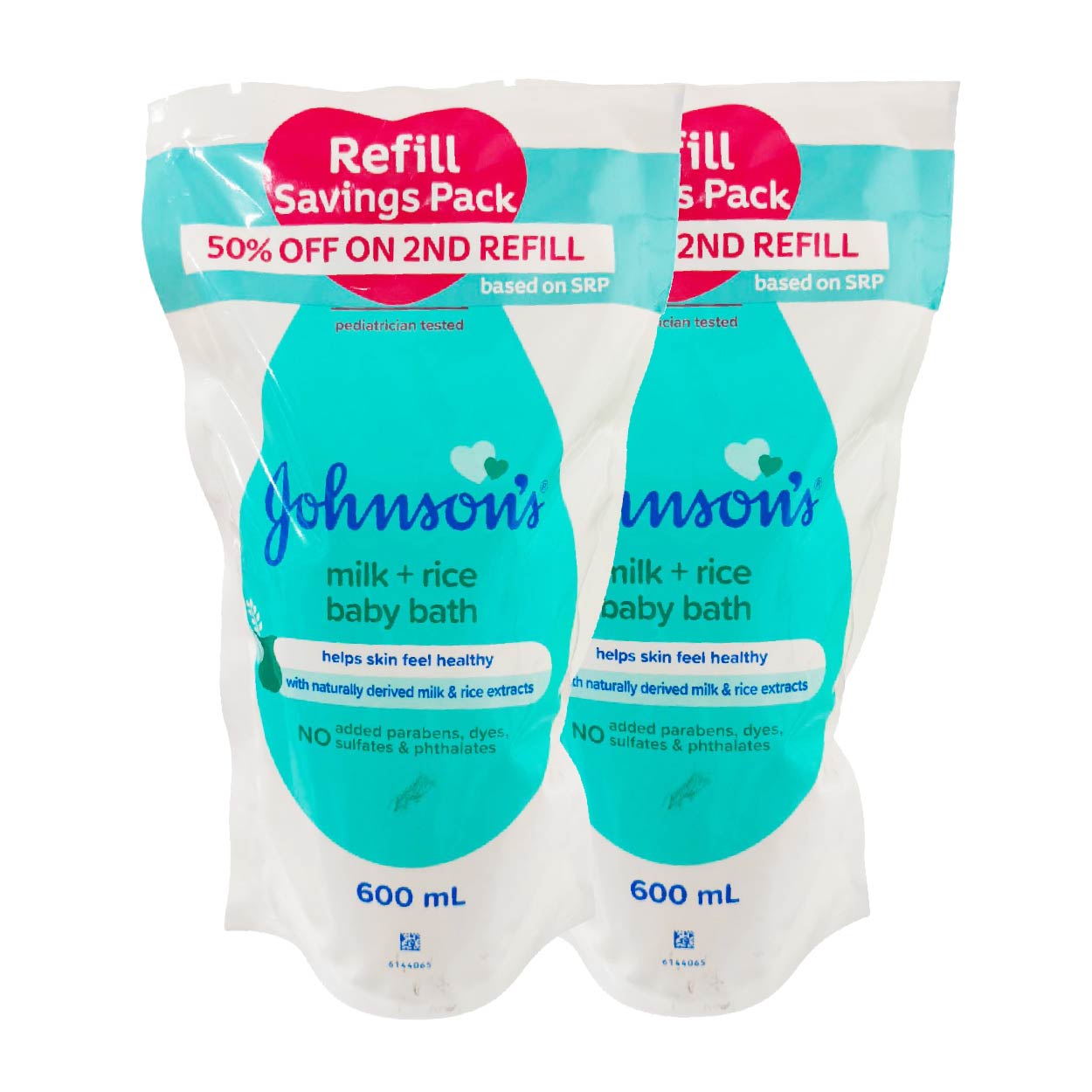 Johnsons Baby Bath Milk + Rice Refill 600ml Buy 1 Get 2nd @50%Off
