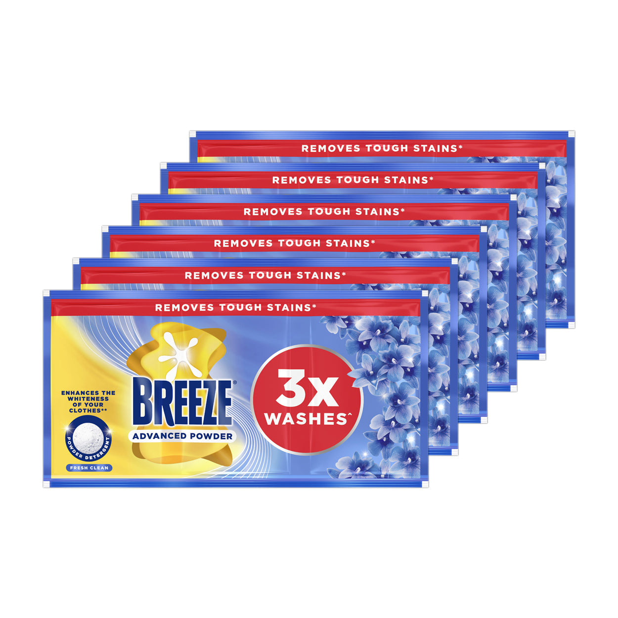 Breeze Advanced Powder Detergent Fresh Clean 6x90g