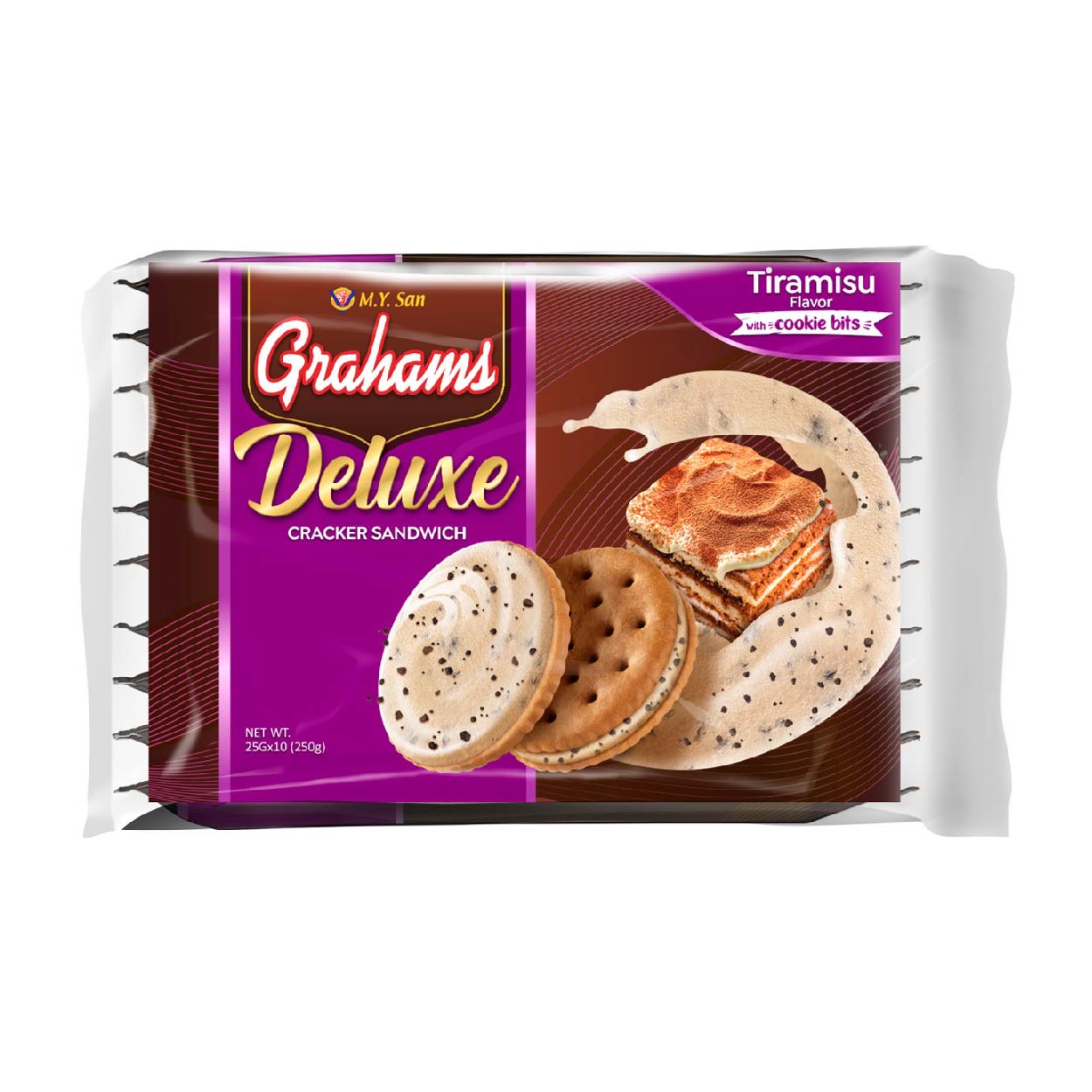 MY San Grahams Deluxe Tiramisu Cracker Sandwich 10x25g
