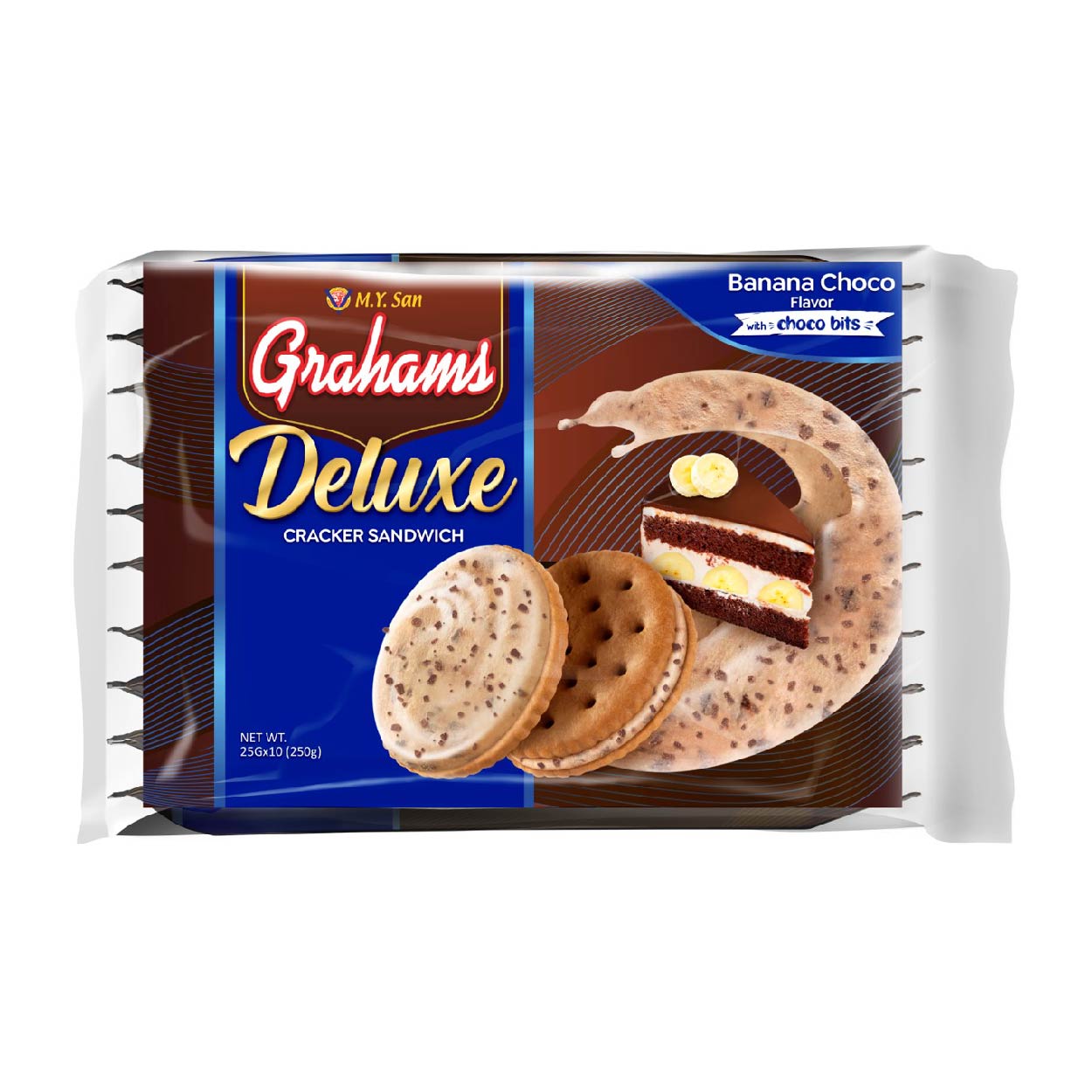 MY San Grahams Deluxe Banana Choco Cracker Sandwich 10x25g