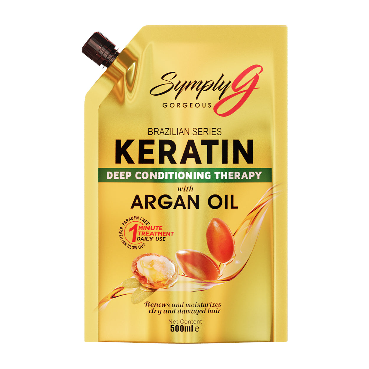 Symply G Keratin Deep Conditioning Therapy Argan Oil 500ml Refill