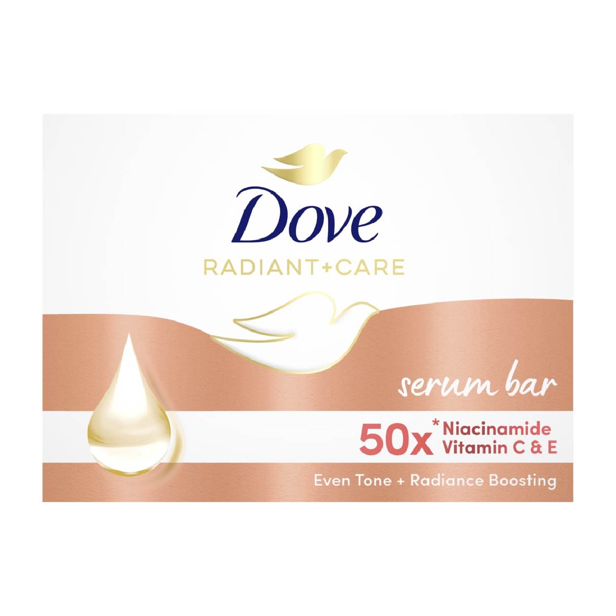 Dove Bar Soap Radiant + Care Serum Niacinamide Vitamin C&E 90g