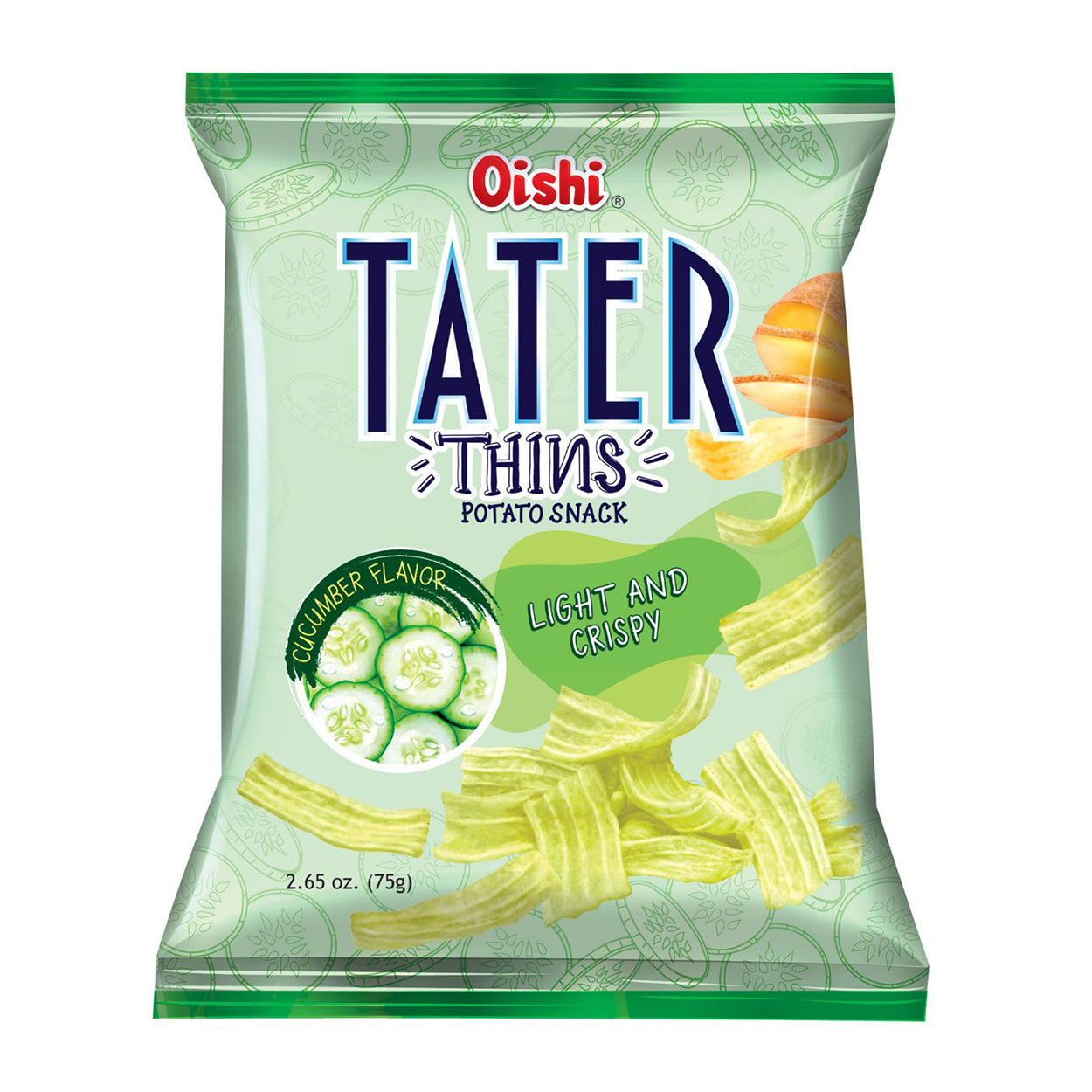 Oishi Tater Thins Potato Snack Light & Crispy Cucumber Flavor 75g