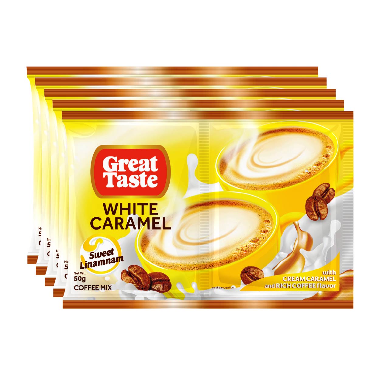 Great Taste White Caramel Coffee Mix Twin Pack 5x50g
