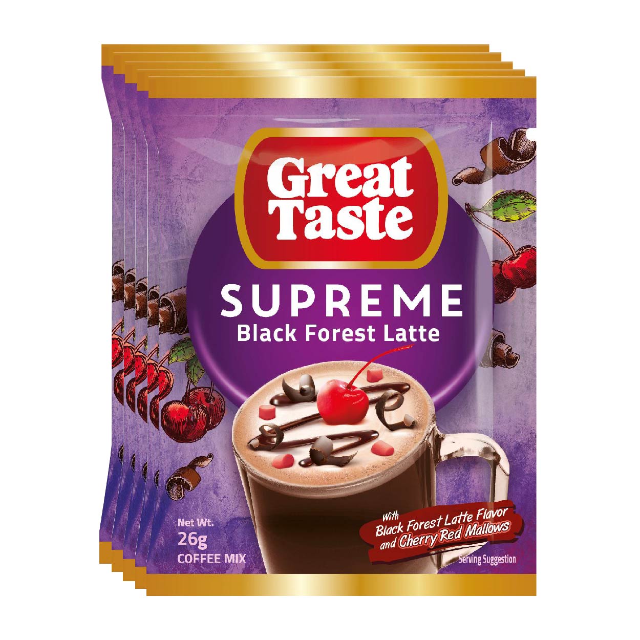 Great Taste Supreme Black Forest Latte Coffee Mix 5x26g