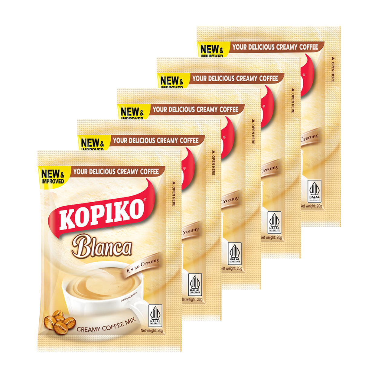 Kopiko Blanca Creamy Coffee Mix Hanger 5x20g