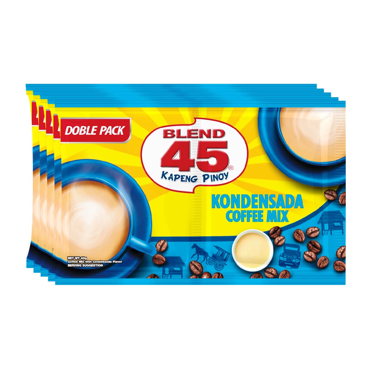 Blend 45 Kapeng Pinoy Kondensda Coffee Mix Doble Pack 5x40g