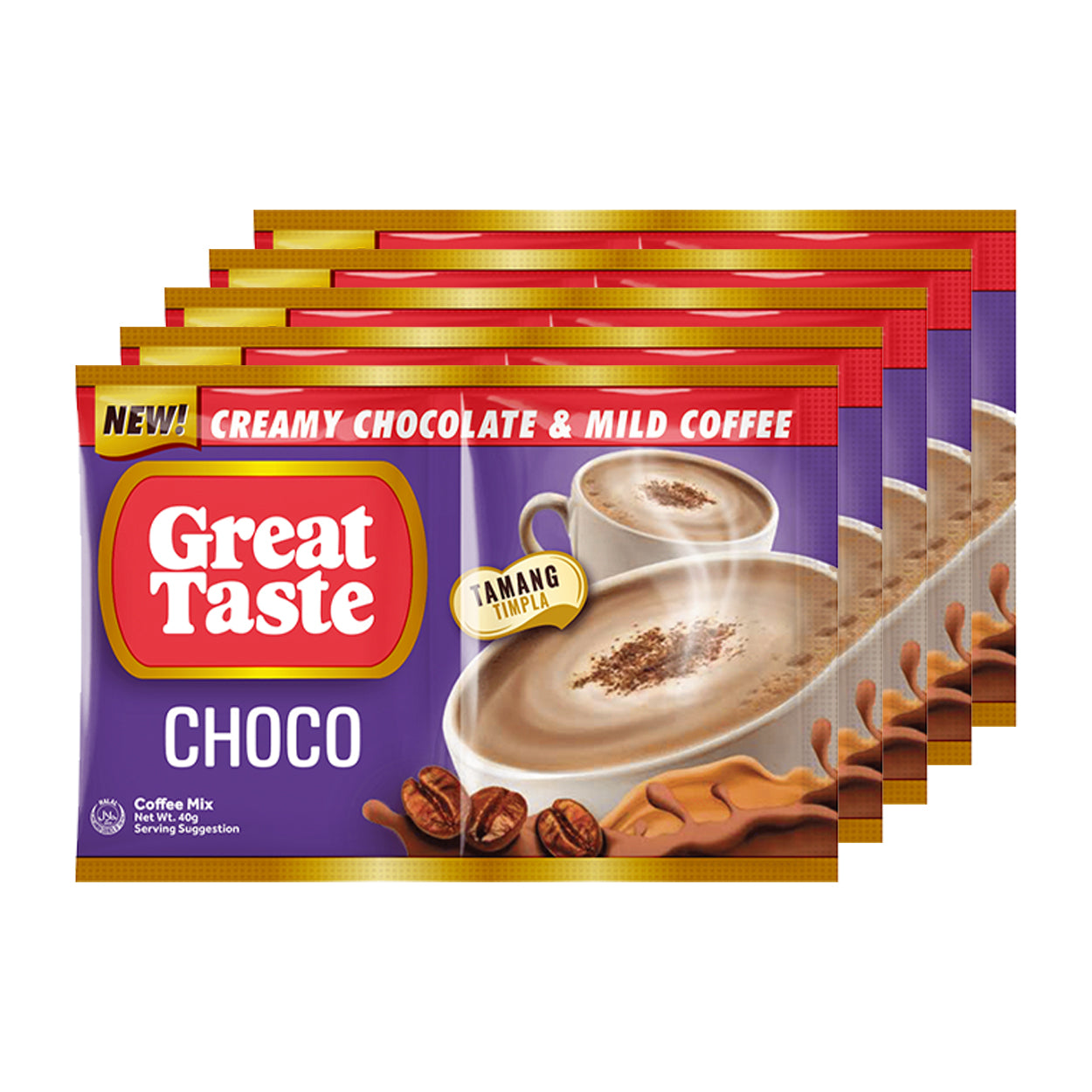 Great Taste Choco Coffee Mix Twin Pack 5x40g