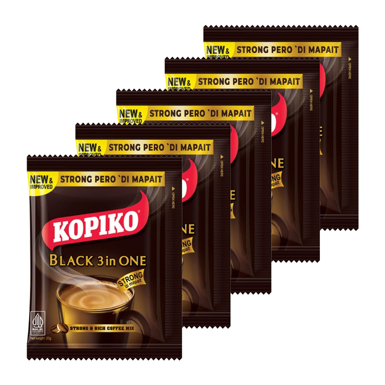 Kopiko Black 3in1 Strong & Rich Coffee Mix Hanger 5x20g