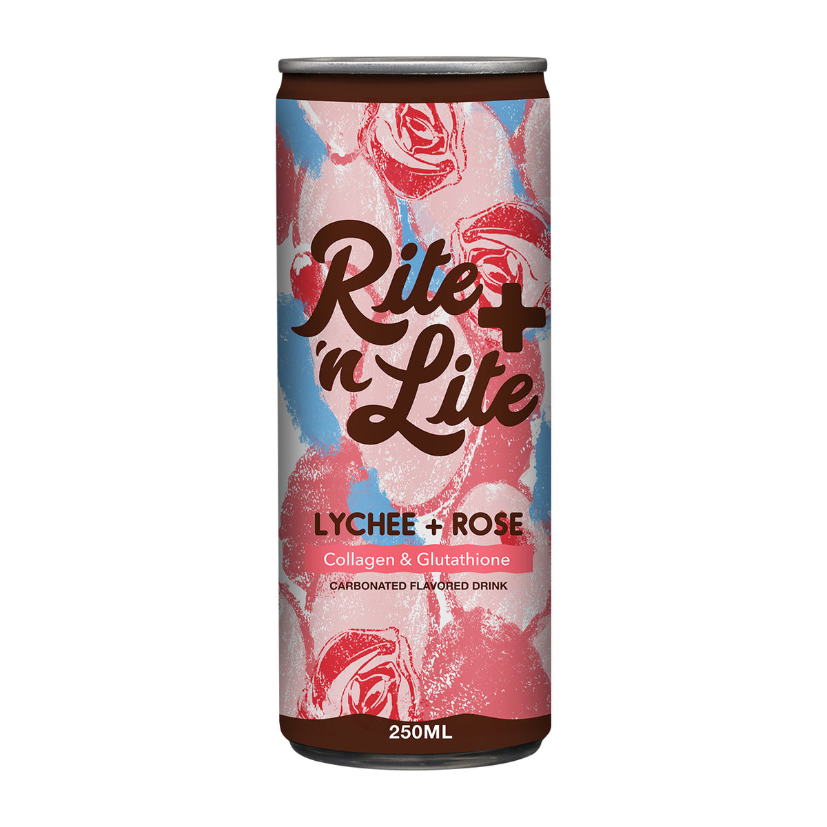 Rite 'N Lite Lychee + Rose Carbonated Flavored Drink Can 250ml