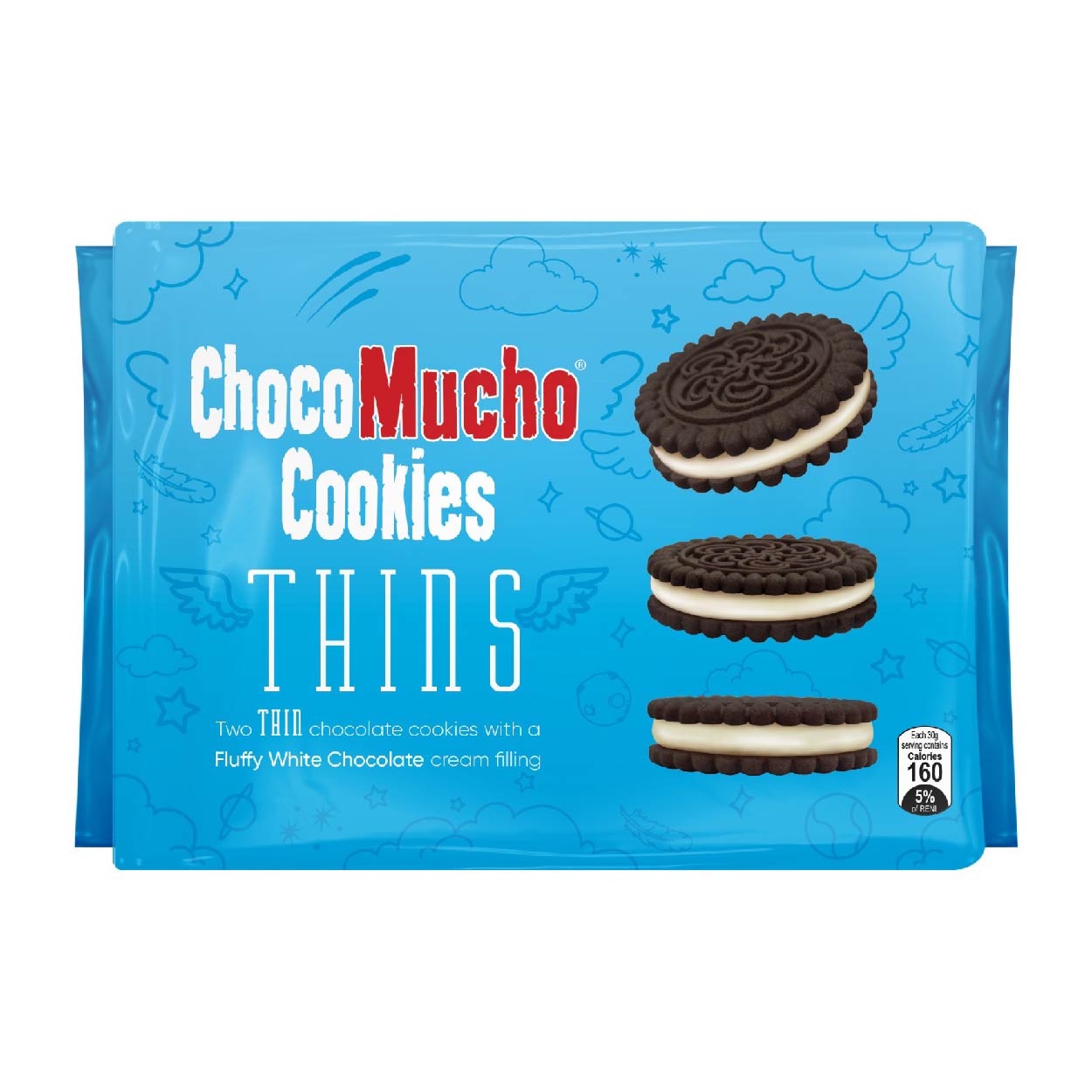 Choco Mucho Cookie Sandwich Thins White Chocolate 10x30g