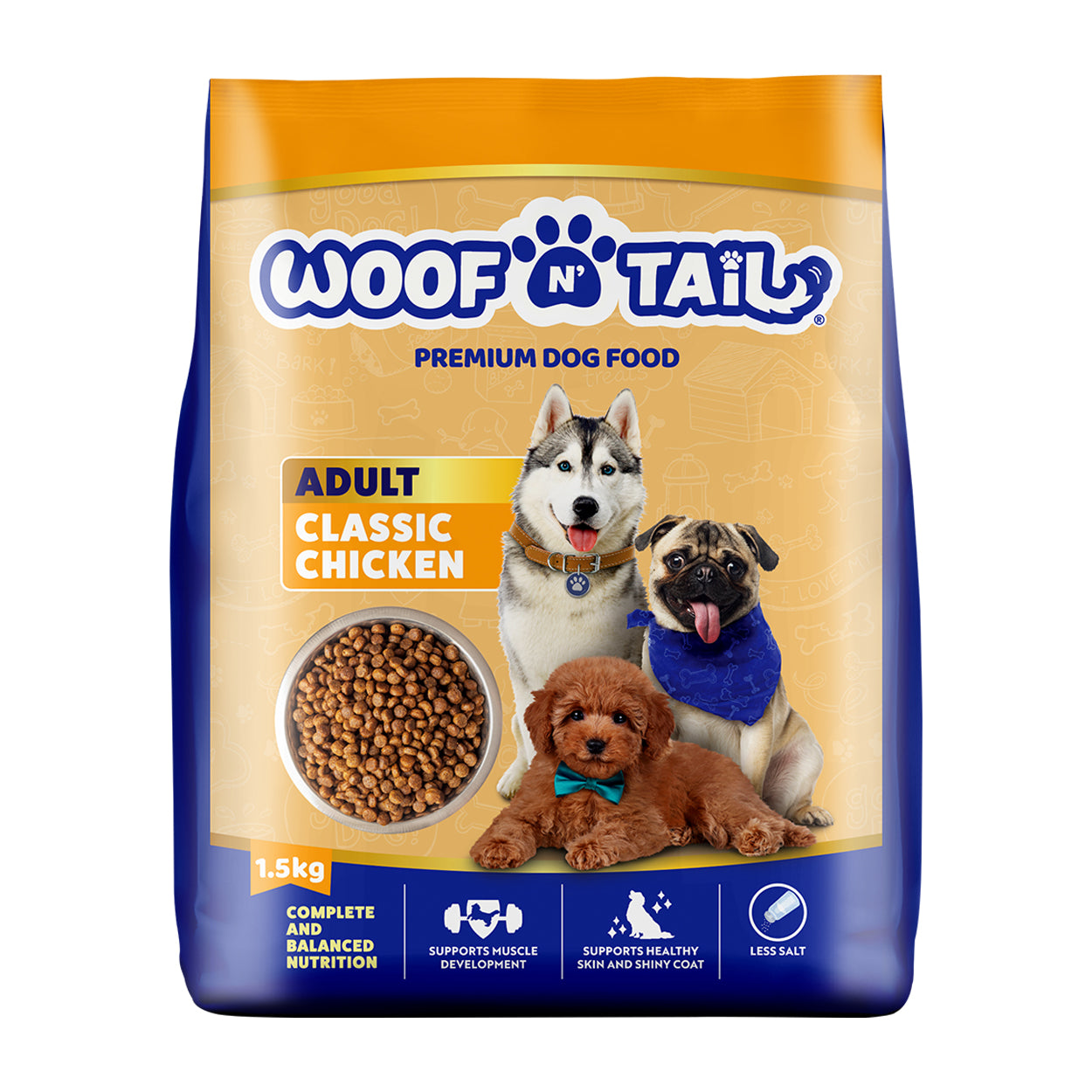 Woof N' Tail Premium Dog Food Adult Classic Chicken 1.5kg