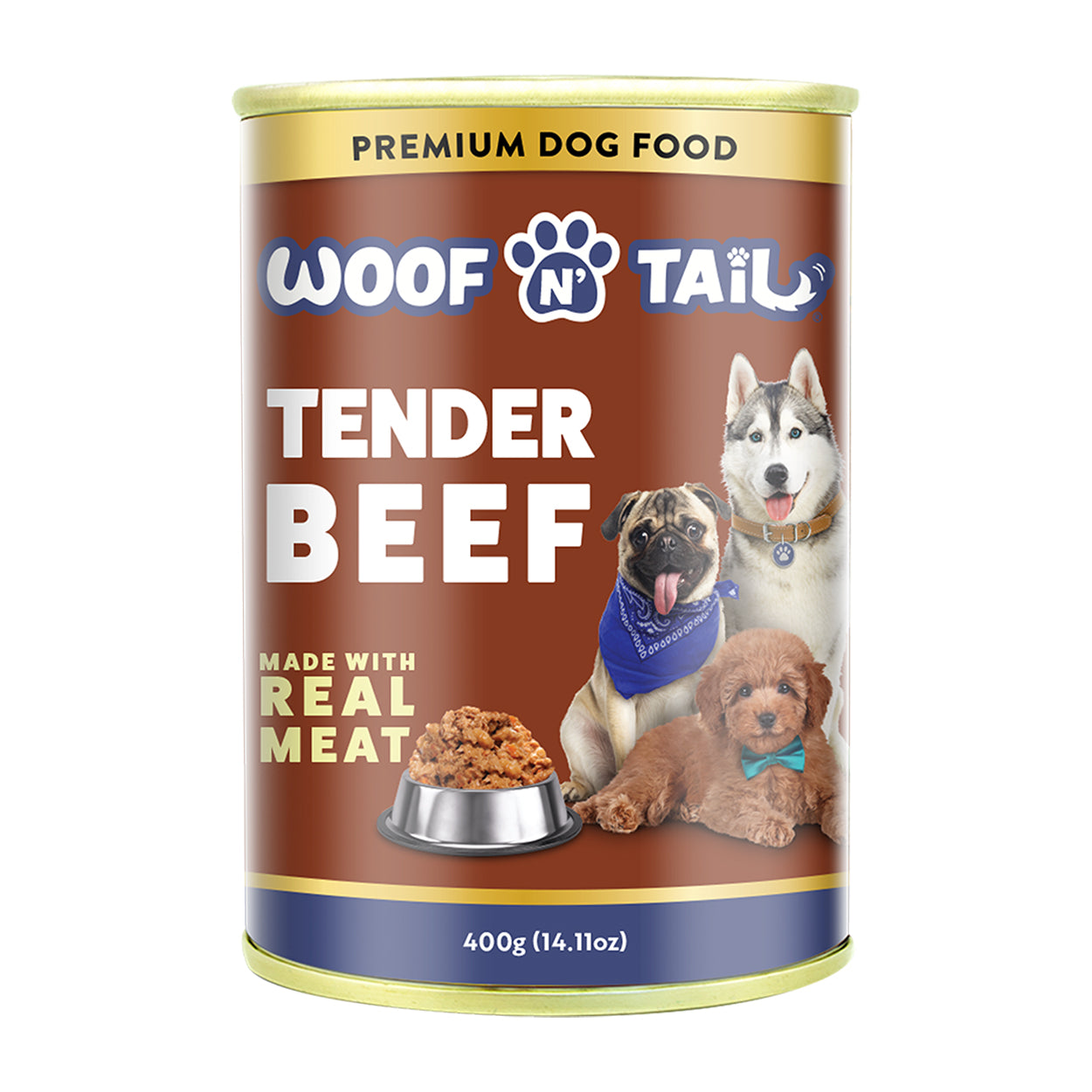 Woof N' Tail Premium Dog Food Tender Beef 400g
