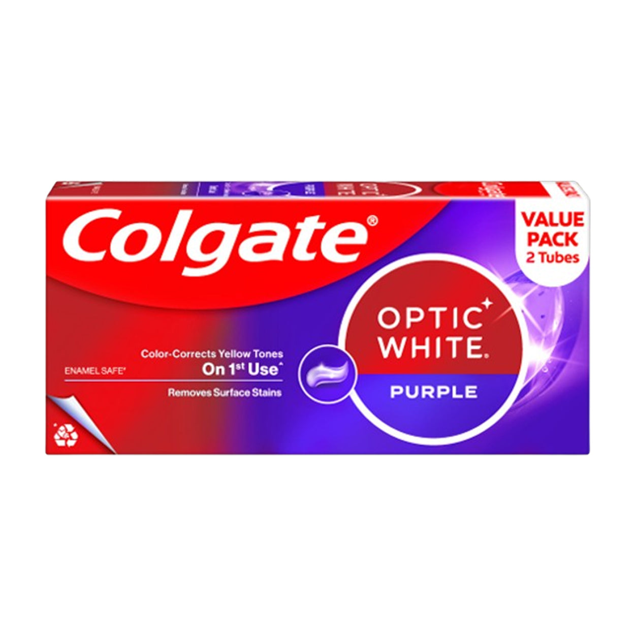 Colgate Toothpaste Optic White Purple 100g Value Pack 2 Tubes