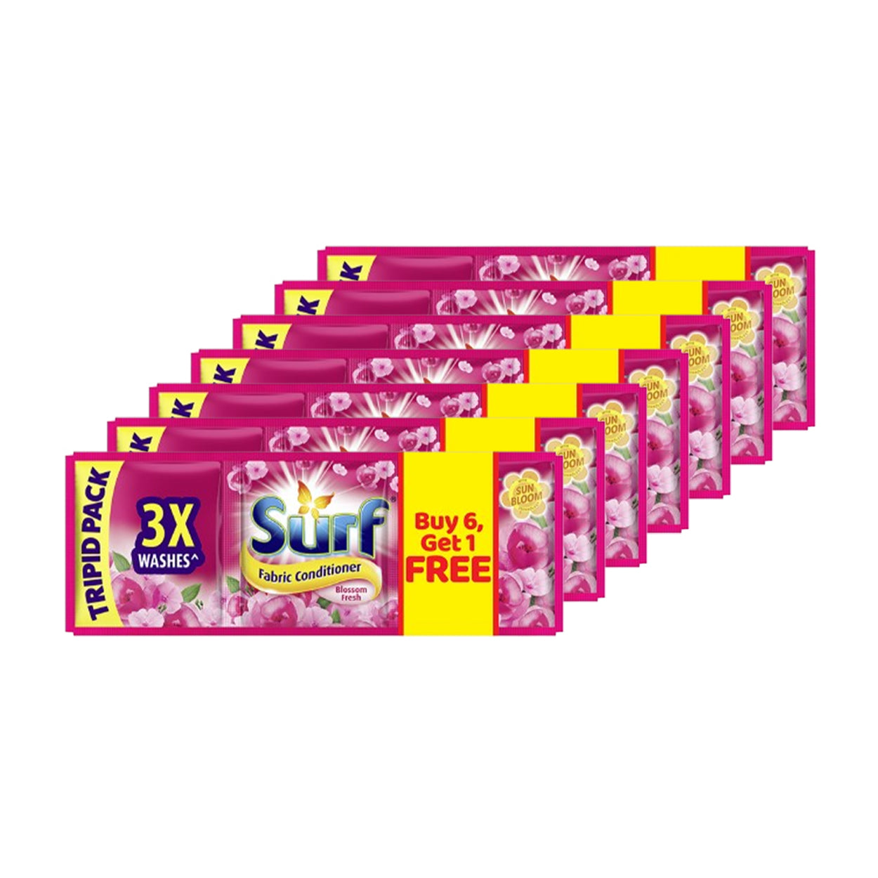 Surf Fabric Conditioner Blossom Fresh 6x69ml Buy 6 Get 1 Free