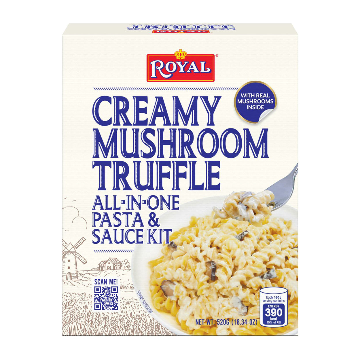Royal Creamy Mushroom Truffle All-in-One Pasta & Sauce Kit 520g