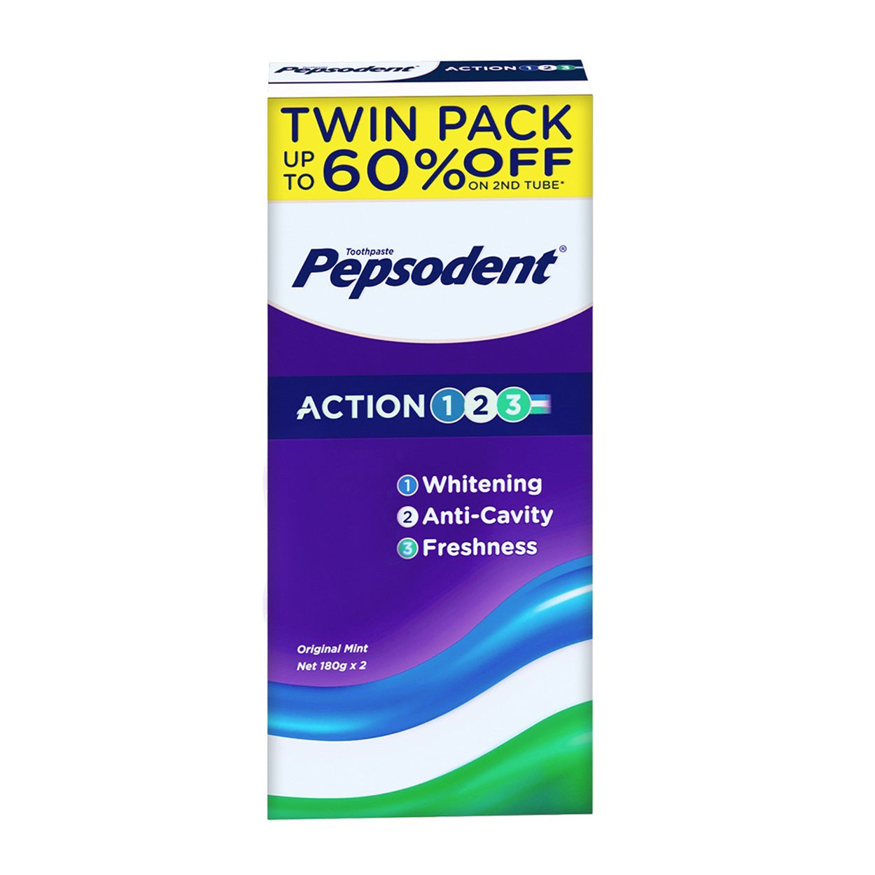 Pepsodent Toothpaste Original Mint 180g Twin Pack up to 60%OFF