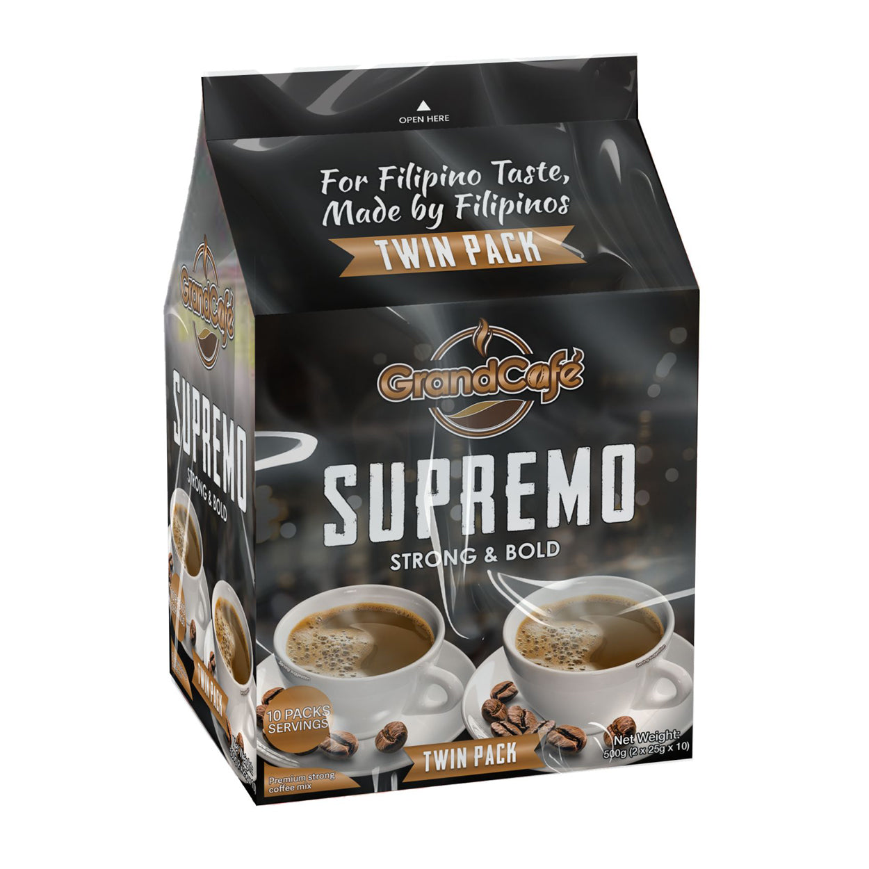GrandCafe Supremo Strong & Bold Coffee Mix Twin Pack 10x50g