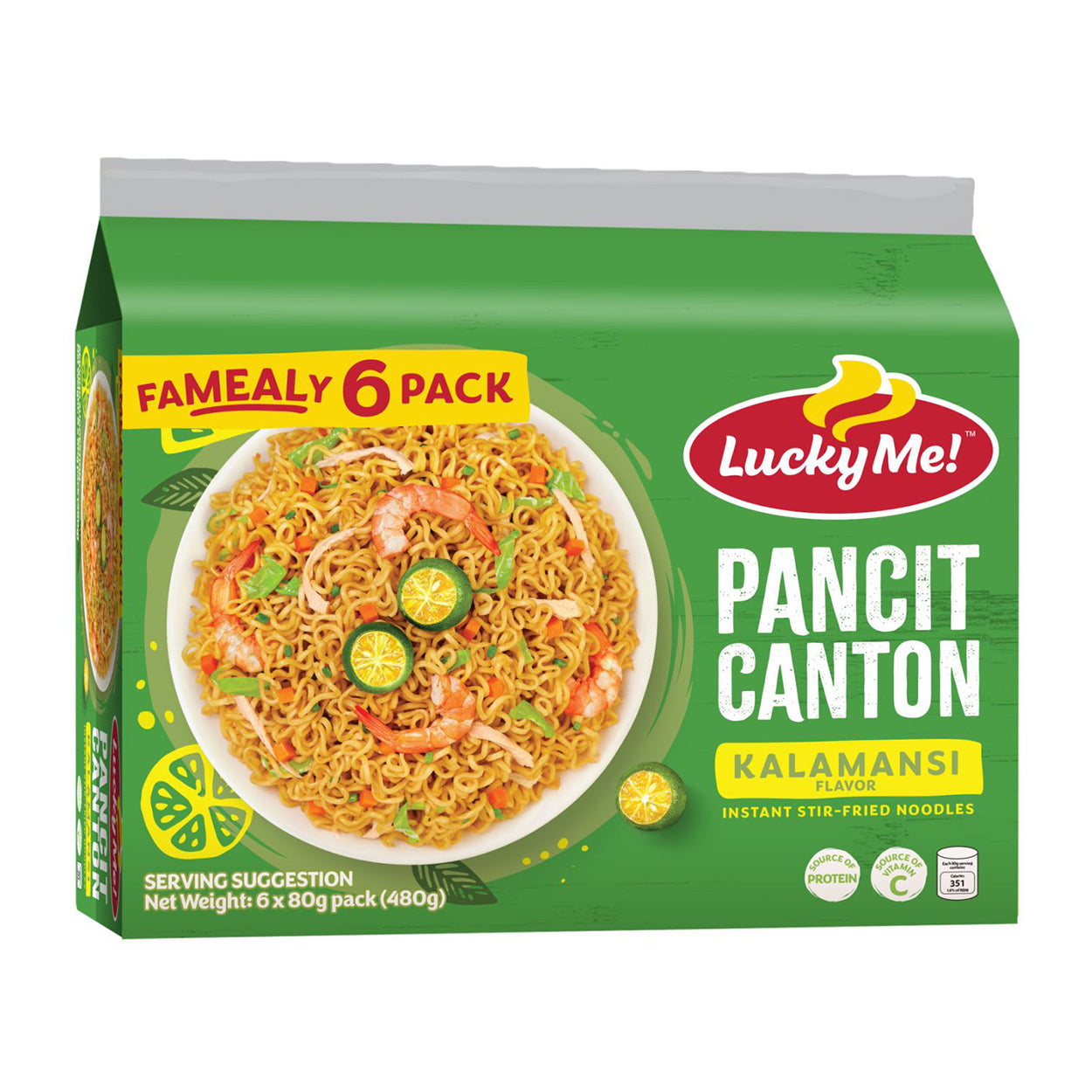 Lucky Me Instant Pancit Canton Kalamansi FaMealy 6packx80g