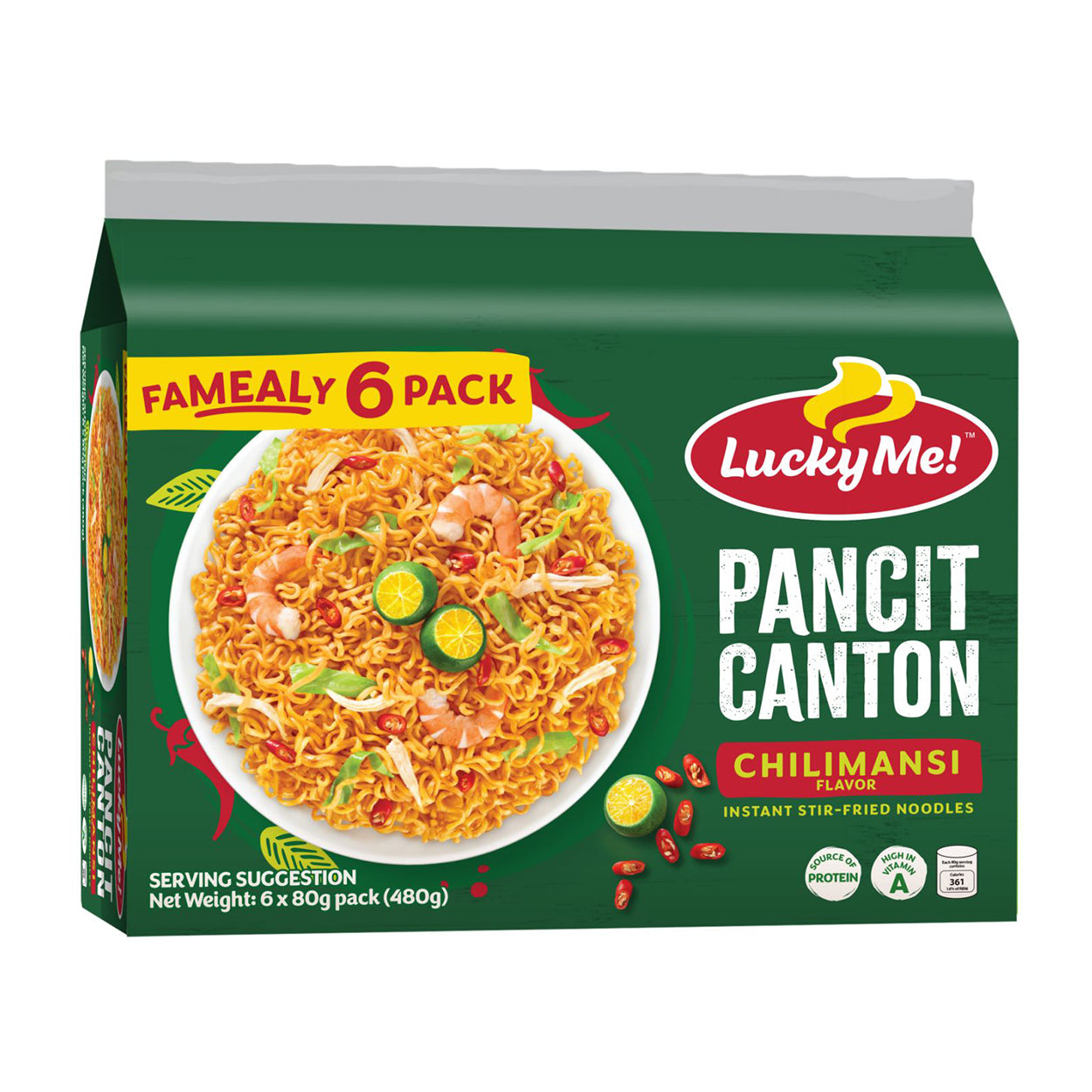 Lucky Me Instant Pancit Canton Chilimansi FaMealy 6packx80g