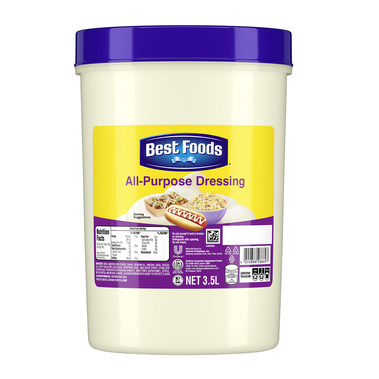 Best Foods All Purpose Dressing Mayonnaise 3.5L
