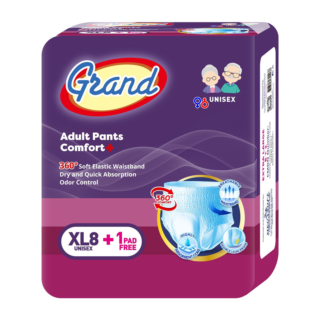 Grand Adult Pants Comfort+ XL 8s + 1 Free