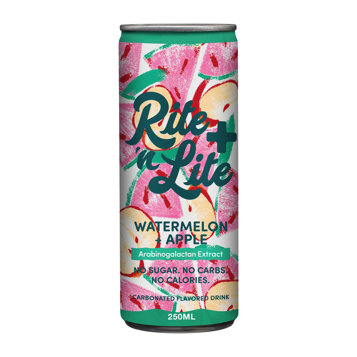 Rite 'N Lite Watermelon+Apple Carbonated Flavored Drink Can 250ml
