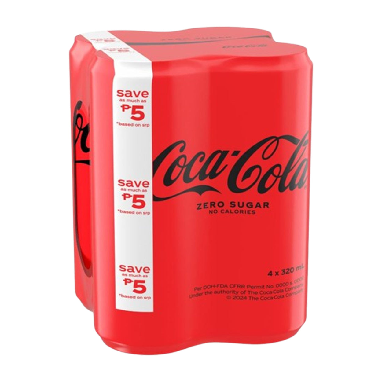 Coke Coca-Cola Zero Sugar No Calories Can 4x320ml SAVE