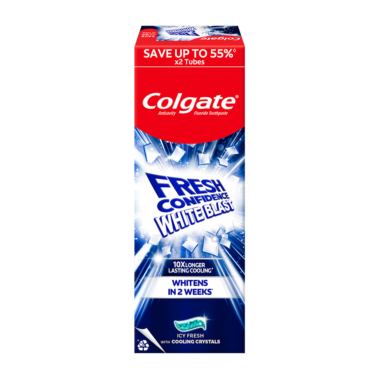 Colgate Fresh Confidence Toothpaste Icy Fresh 150g 2 Tubes SAVE