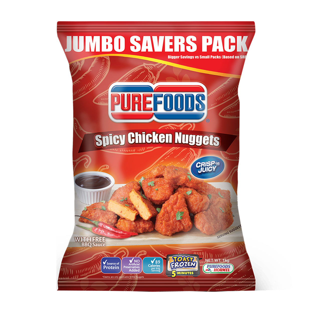 Purefoods Crisp 'N Juicy Spicy Chicken Nuggets 1kg