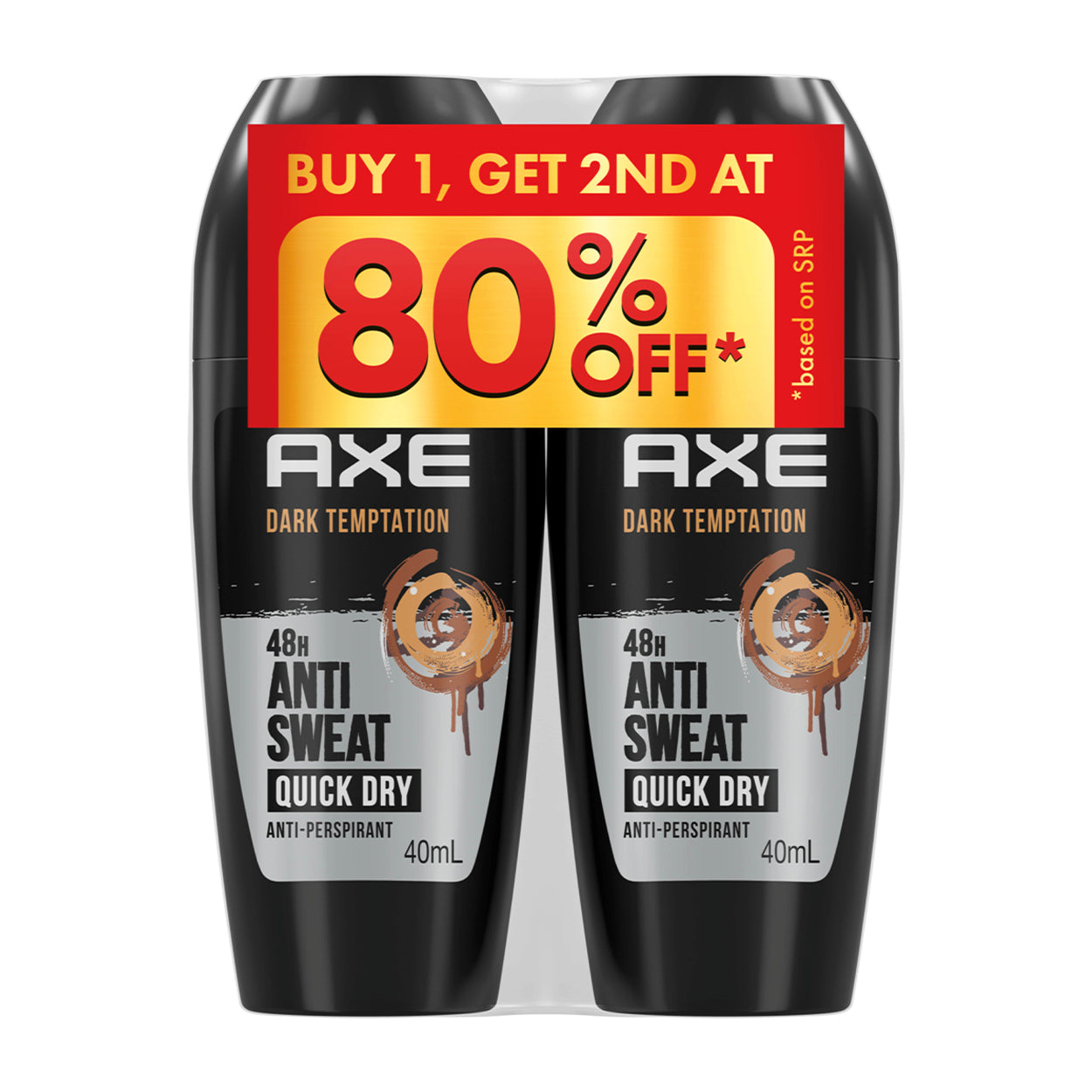 Axe Deodorant Roll On Dark Temptation 40ml Buy1 Get 2nd @ 80%OFF