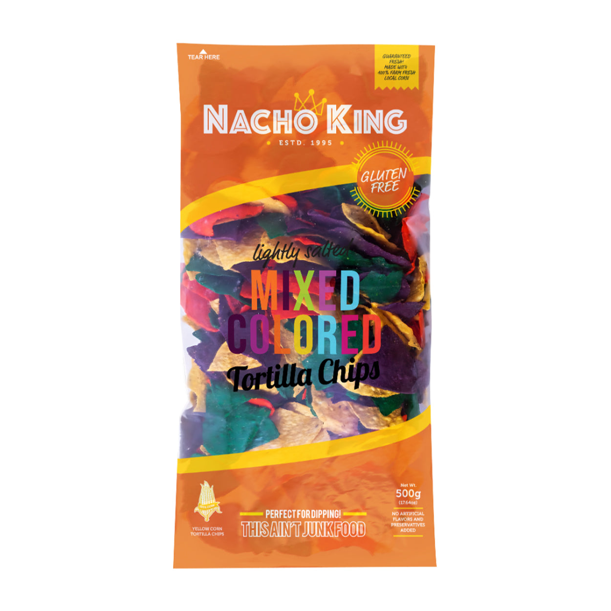 Nacho King Lightly Salted Mixed Colored Tortilla Chips 500g