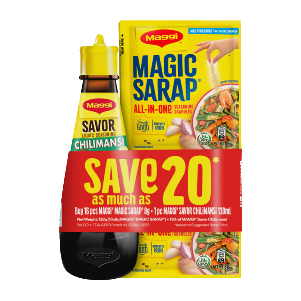 Maggi Magic Sarap 16x8g + Maggi Savor Chilimansi 130ml SAVE