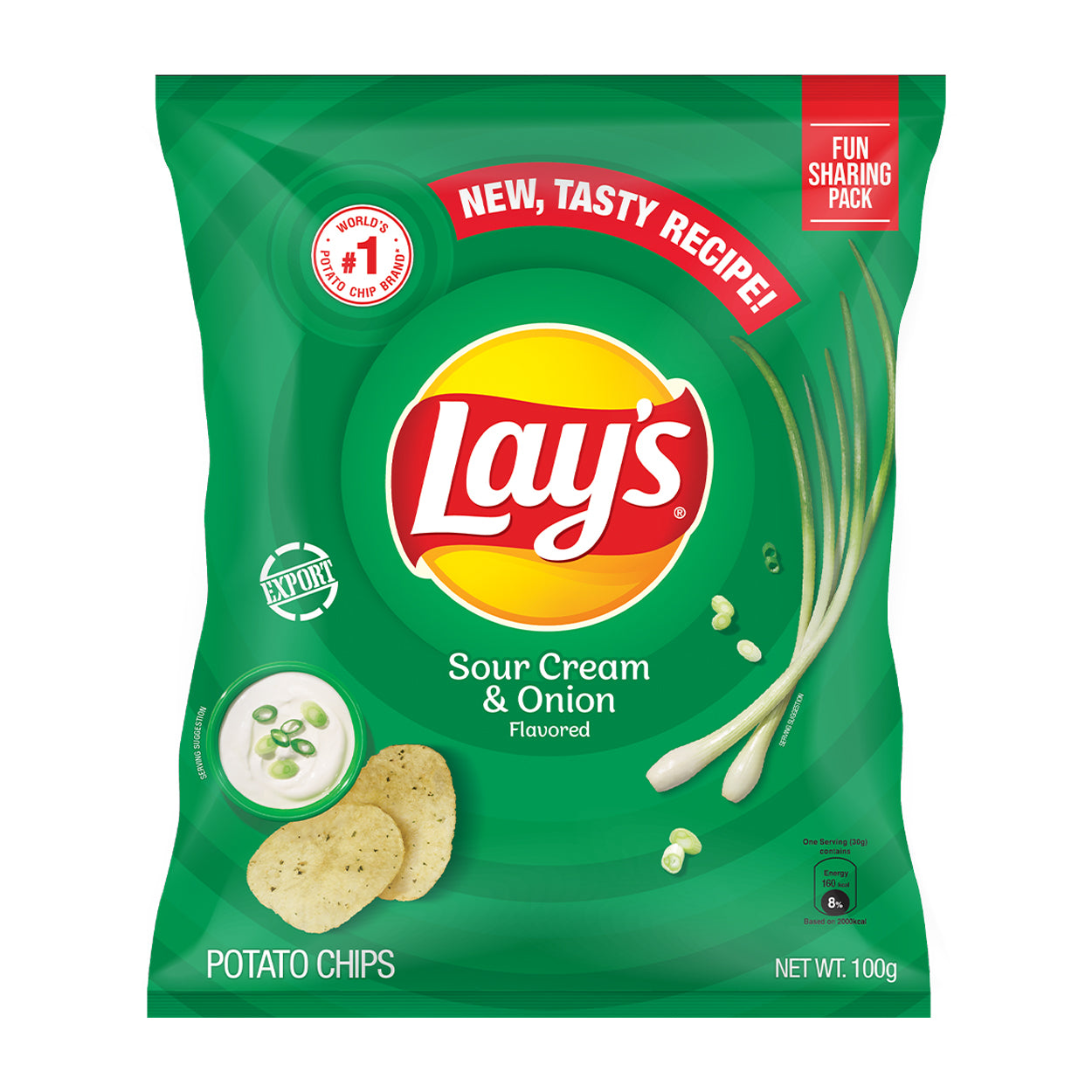 Lay's Sour Cream & Onion Falvored Potato Chips 100g